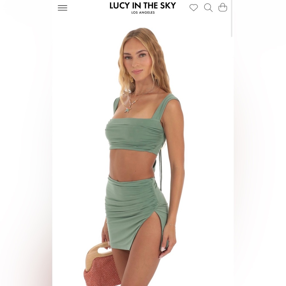 Calliope Two Piece Skirt Set in Sage